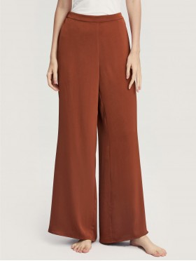 Solid Color Wide-Leg Full-length Pants